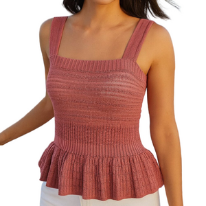 Express Terracotta Textured Knit Tank Top Size XS NWT